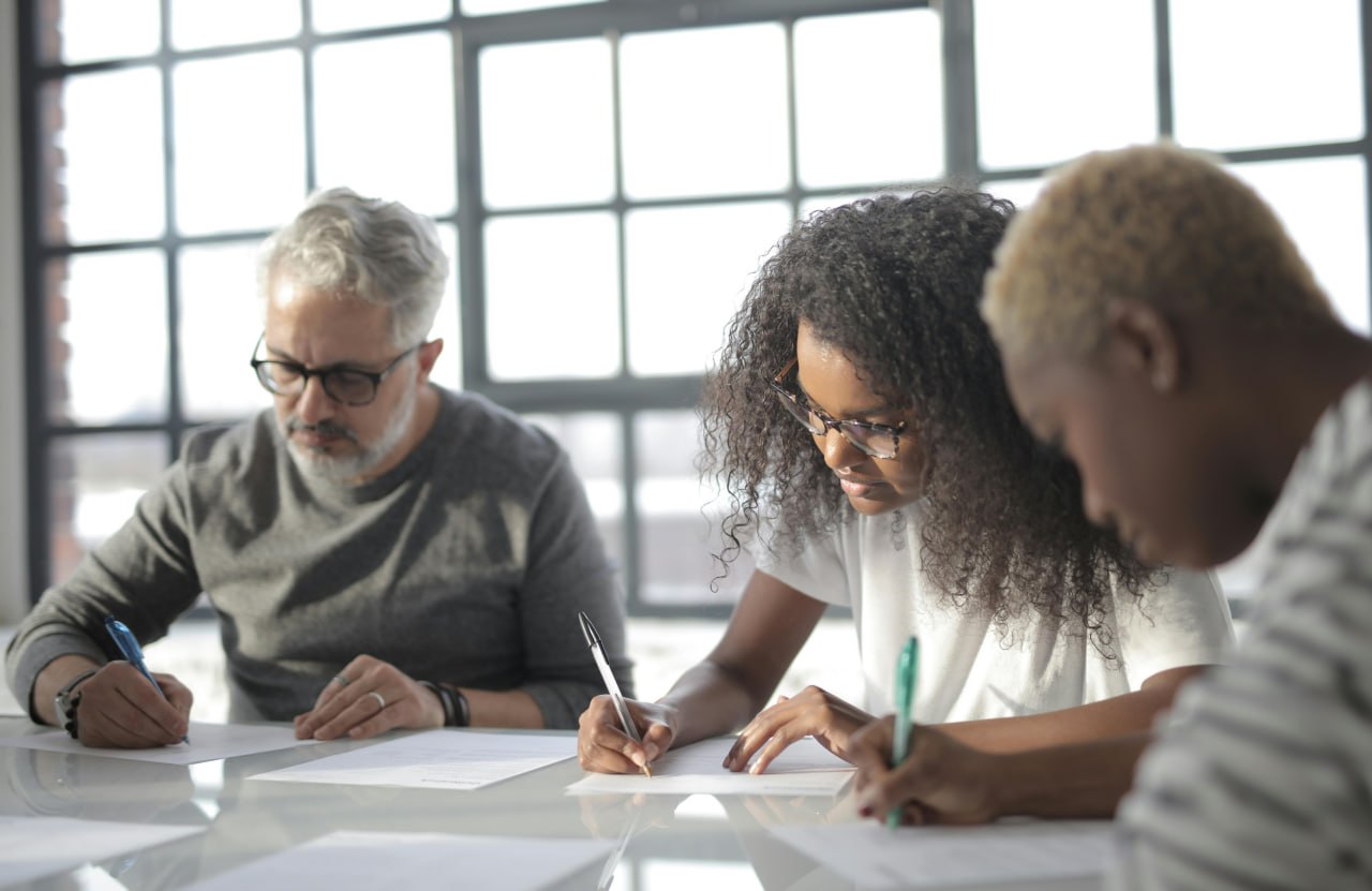 Adults in a professional development workshop